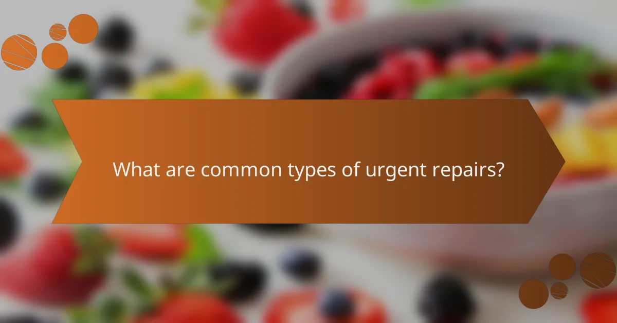What are common types of urgent repairs?