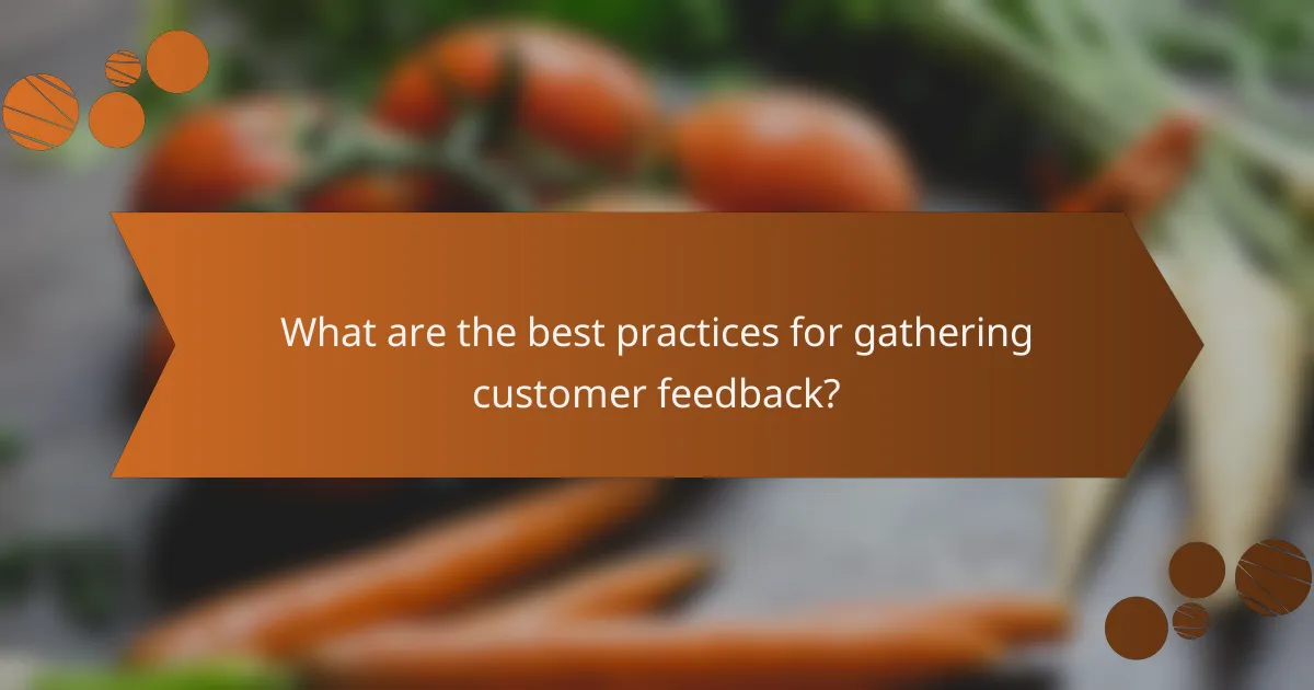 What are the best practices for gathering customer feedback?