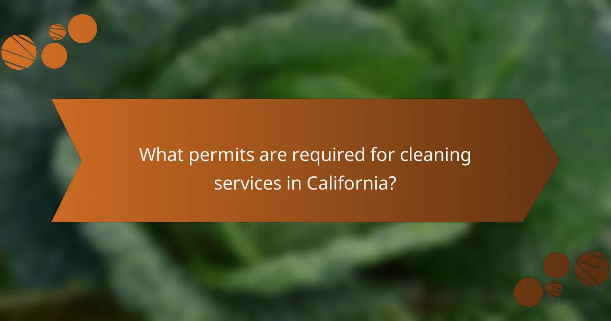 What permits are required for cleaning services in California?
